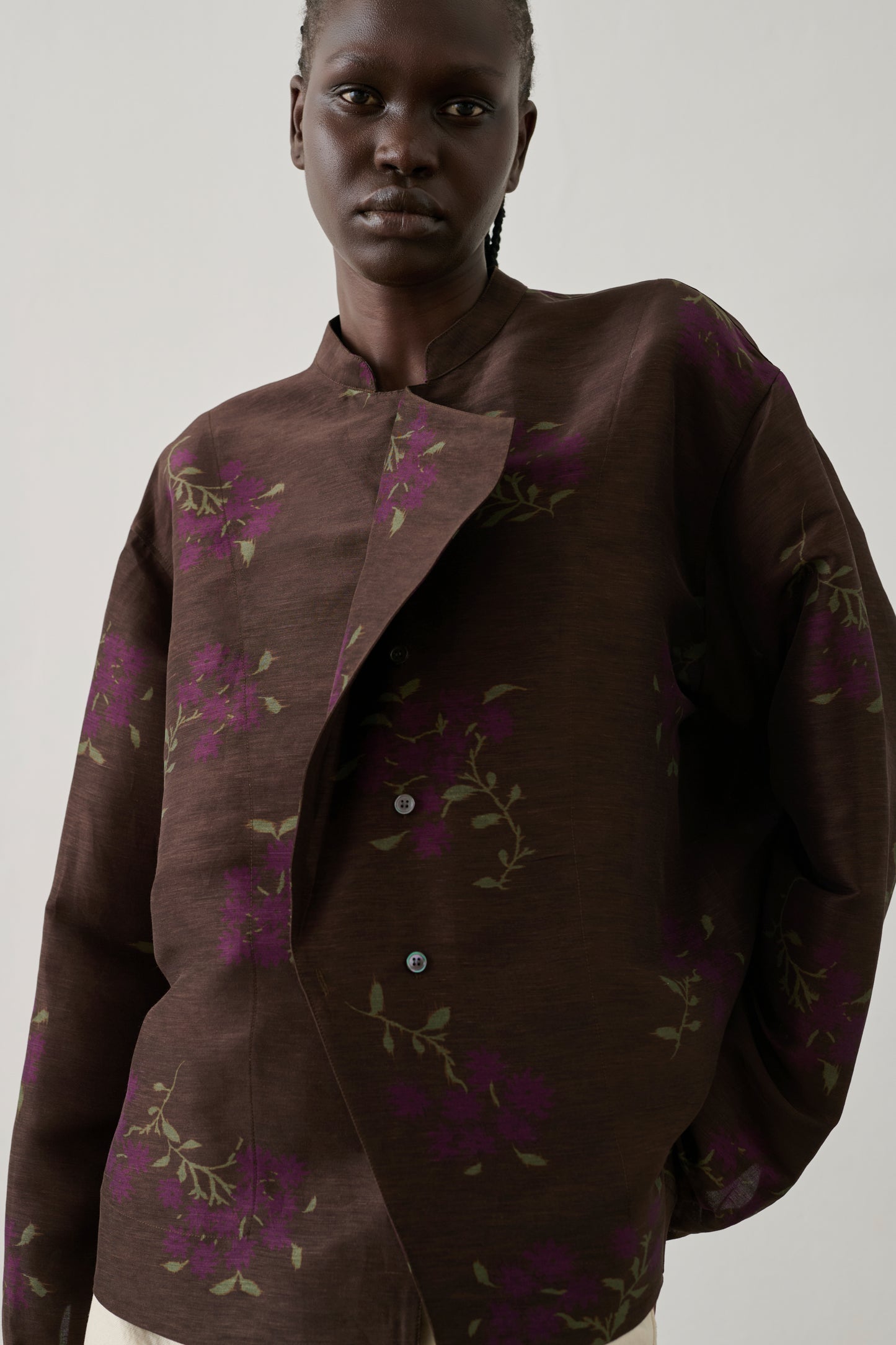 Blouse Hampton - Marron/Violet - Lin - Femme