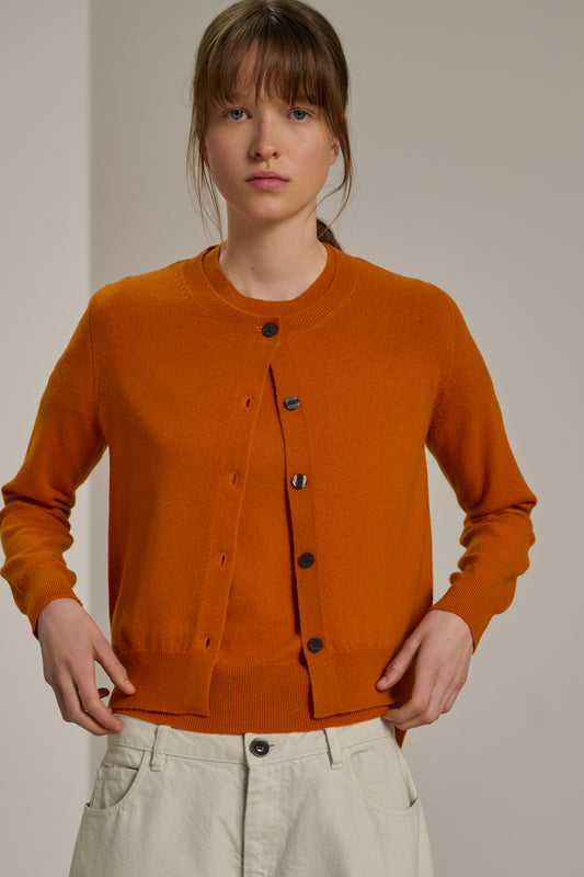 Cardigan Winner - Orange - Cachemire - Femme