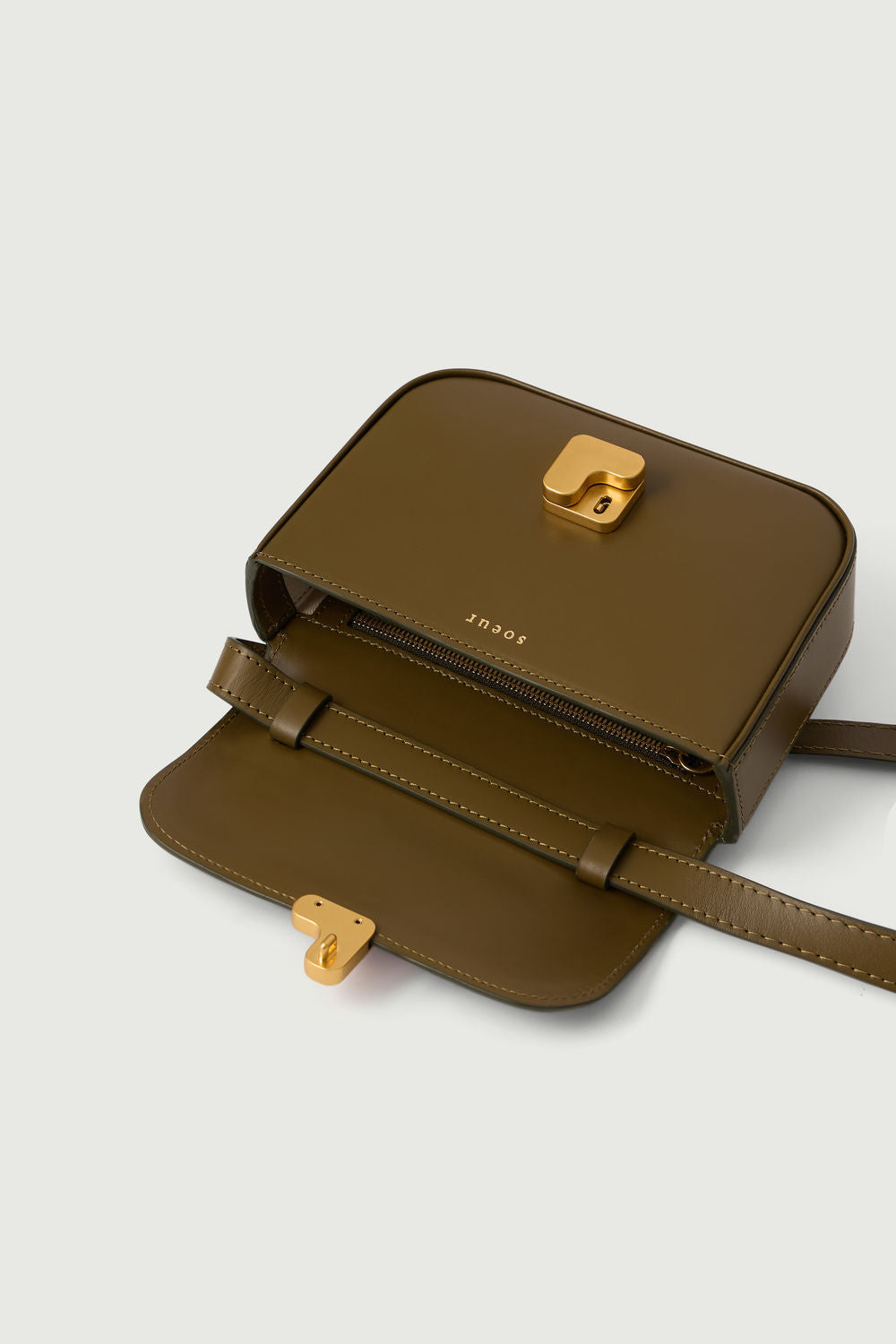 Sac Bell Very Mini - Kaki Doré - Cuir - Femme vue 5